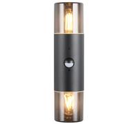 Outdoor Light Black Hoosic Double Wall IP44 Matt PIR Motion Sensor Trio