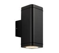Endon 96911 Milton 2lt Wall Textured black & clear glass 2 x 7W LED GU10 (Required)