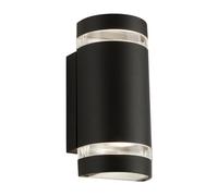 LED 2 Bulbs Outdoor House Garden Outside Wall Light Black and Clear Diffuser