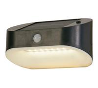 Searchlight 67421BK-PIR Solar LED Wall Light, IP44, black, 1.2w, 120lm, PIR