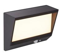 Outdoor Light Black Solar LED Wall IP54 2w 215lm PIR Motion Sensor Searchlight