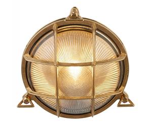 Outdoor Light Brass Aladdin Bulkhead IP64 Solid Round Searchlight 30361PB
