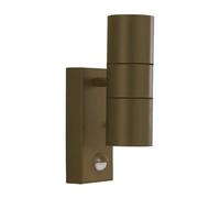 Outdoor Light Brown Metro Double Spot IP44 Rust PIR Motion Sensor Searchlight