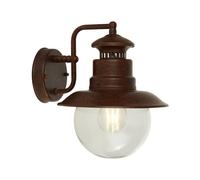 1 Light Rustic Brown Finish Outdoor Home Wall Porch Light Clear Glass Diffuser