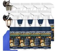 Outdoor Light Cleaner Spray for Patio & Garden, Yard Lantern & Porch Light, Outdoor Lantern Cleaner, Streak-Free Cleaning Spray Removes Dust & Dirt, Restores Crystal Clarity (8PCS)