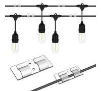 Outdoor Light Clips, 20/50/100pcs Outdoor String Light Clips Self Adhesive Hooks Gutter Hook for Lights Light Hooks for Outside String Lights Halloween Christmas Lights Clip (100,Transparent)