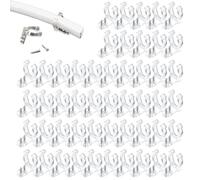 Outdoor Light Clips, 50PCS LED Rope Light Clips Holder with 100 PCS Screws Invisible Clear PC Rope Mounting for Party LED Strips, Deck, Brick, Mounting