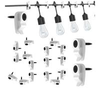 Outdoor Light Clips - Wall Wire Holder Cable Management Hanger 50 Pack Heavy Duty Waterproof | Display Art Craft Decoration Home Photo Holiday Party Lighting Backyard Garden Te