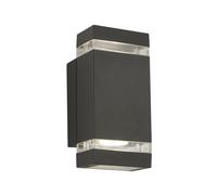 Outdoor Light Grey Sheffield Double Spot IP44 Rectangle Searchlight 1002-2GY-LED