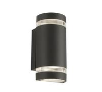 Outdoor Light Grey Sheffield Double Spot IP44 Round Searchlight 2002-2GY-LED