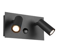 Outdoor Light Grey Tunga Twin LED Spot IP54 Anthracite PIR Motion Sensor Trio