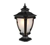 Outdoor Light Hangingp 16.9" Not Solar Post Light Pillar Glass Lantern Fixtures Outdoor Hard Wired, Modern Exterior Lightipoleprust Waterproof for Porch, Garage, Doorway or Patio Fixture - Hard Wired