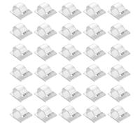 Outdoor Light Hooks Self Adhesive Cable Clips Cable Tidy Organiser Sticky Holder for Hanging Christmas Lights Command Hook Style Adhesive Clips for Indoor Outdoor Wire Management (30 Pairs Clear)