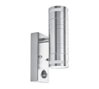 Searchlight 1318-2-LED 2 Light Outdoor LED Wall Light in Stainless Steel with Motion Sensor