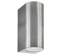 Outdoor Light Silver Kali Double Wall Spot Satin Garden 8008-2SS Searchlight