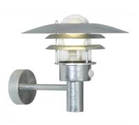 Outdoor Light Silver Lonstrup 32 Wall IP44 Galvanized Steel PIR Motion Sensor