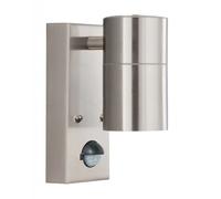 Outdoor Light Silver Single Stainless Steel Fixed Down Wall IP44 PIR Sensor