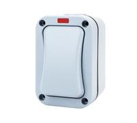 Outdoor Light Switch, 1 Gang Wall Switch, Waterproof IP66 Rated, LED Indicator On/Off Status, Ultra-Slim Design for Balconies and Small Outdoor Areas(A)