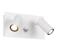 Outdoor Light White Tunga Twin LED Spot IP54 Matt PIR Motion Sensor Trio