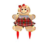Outdoor Lighted Gingerbread Man - LED Christmas Outdoor Decorations, 20CM 2D Gingerbread Man Christmas Decor, LED Outdoor Decor Acrylic Light