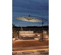 Outdoor Lighted Patio Umbrella with Crank Lift System(Base is not included) Living and Home Beige One Size
