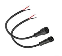 Outdoor Lighting Cable Extension 2Pin 20cm Black | IP68 rated, submersible design, pure copper core, nylon housing, for ideal for rain snow sun
