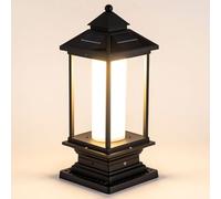 Outdoor Lights Led Solarp Post Light with Pier Mount Base,Outdoor Solar Column Aluminum Lights Ip54 Waterproof Lights for Garden Yard Landscapillar Lighting, Outside Decorativepwarm White