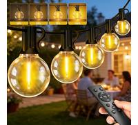 Outdoor Lights Mains Powered, Outdoor Lights Dimmable Shatterproof G40 Led Bulbs With Remote Control, IP44 Waterproof Outside Festoon Light 3 Modes & 2 Timer Settings for Yard Patio Party (60M/200FT)