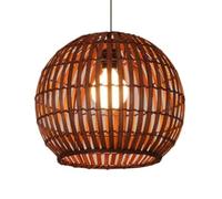 Outdoor Lights Wicker Shade Ball Beiges Rustic Farmhouse Rattan Woven Light - Dome 23.6'' Large Handwoven Ceilingp, Coastal Beach Hangirattan Light Fixture Kitchen/Brown/40Cm