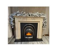 Outdoor Living 270cm Premium Mixed branch pre-lit Snow Christmas Garland in White Outdoor Living White