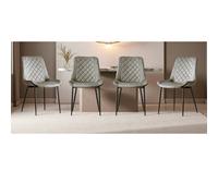 Outdoor Living Amelia Velvet Comfort Dining Chairs - Grey - Set of 4 Outdoor Living Grey