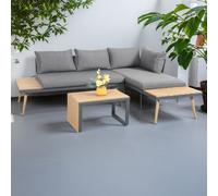 Outdoor Living Belmont Metal & Contemporary Poly-Wood Sectional Corner Garden Set in Grey Outdoor Living Grey