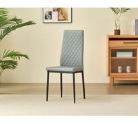 Outdoor Living Emily Leather Comfort Dining Chairs - Grey - Set of 4 Outdoor Living Grey