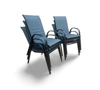 Outdoor Living Grey Stacking Garden Dining Chairs - 6 Chairs Outdoor Living Grey