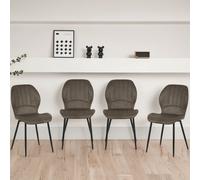 Outdoor Living Jaydn Distressed Leather Comfort Dining Chairs - Set of 4 in Grey Outdoor Living Grey