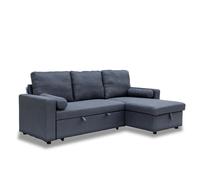 Indoor Living Manhattan 3 Seater Grey Chaise Sofa Bed - Green - Wilko
