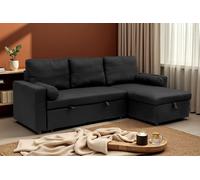 Outdoor Living Manhattan Black 3 Seat Corner Sofa Bed Set - Left or Right Outdoor Living Black