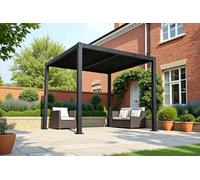 Outdoor Living (NW) Ltd 3M X 3M Manual Louvered Roof Pergola Aluminium Frame