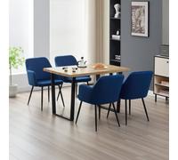 Outdoor Living (NW) Ltd Colorado Dining Table With 4 Blue Charlotte Velvet Chairs