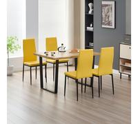 Outdoor Living (NW) Ltd Colorado Dining Table With 4 Mustard Emily Leather Chairs