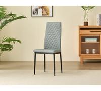 Outdoor Living (NW) Ltd Emily Leather Comfort Dining Chairs - Grey - Set Of 4