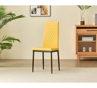 Outdoor Living (NW) Ltd Emily Leather Comfort Dining Chairs - Mustard - Set Of 4