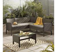 Outdoor Living (NW) Ltd Grey Corner 5 Seat Rattan Set With Coffee Table