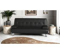 Outdoor Living (NW) Ltd Jace Black Leather 3 Seat Sofa Bed Set