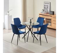 Outdoor Living (NW) Ltd New York Dining Table With 4 Amelia Velvet Chairs