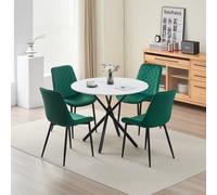 Seattle Dining Table with 4 Green Amelia Velvet Chairs Outdoor Living Green One Size