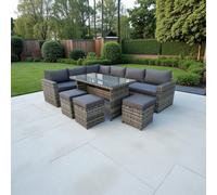 Outdoor Living (NW) Ltd The Tarporley 9 Seat Corner Rattan Dining Set - Fixed Table