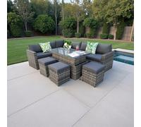 Outdoor Living (NW) Ltd The Tarporley 9 Seat Corner Rattan Dining Set - Rising Table