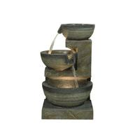 Outdoor Living UK Aqua Creations Canterbury Pouring Bowls Mains Plugin Powered Water Feature With Protective Cover