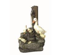 Outdoor Living UK Aqua Creations Duck Family At Tap Solar Water Feature With Protective Cover